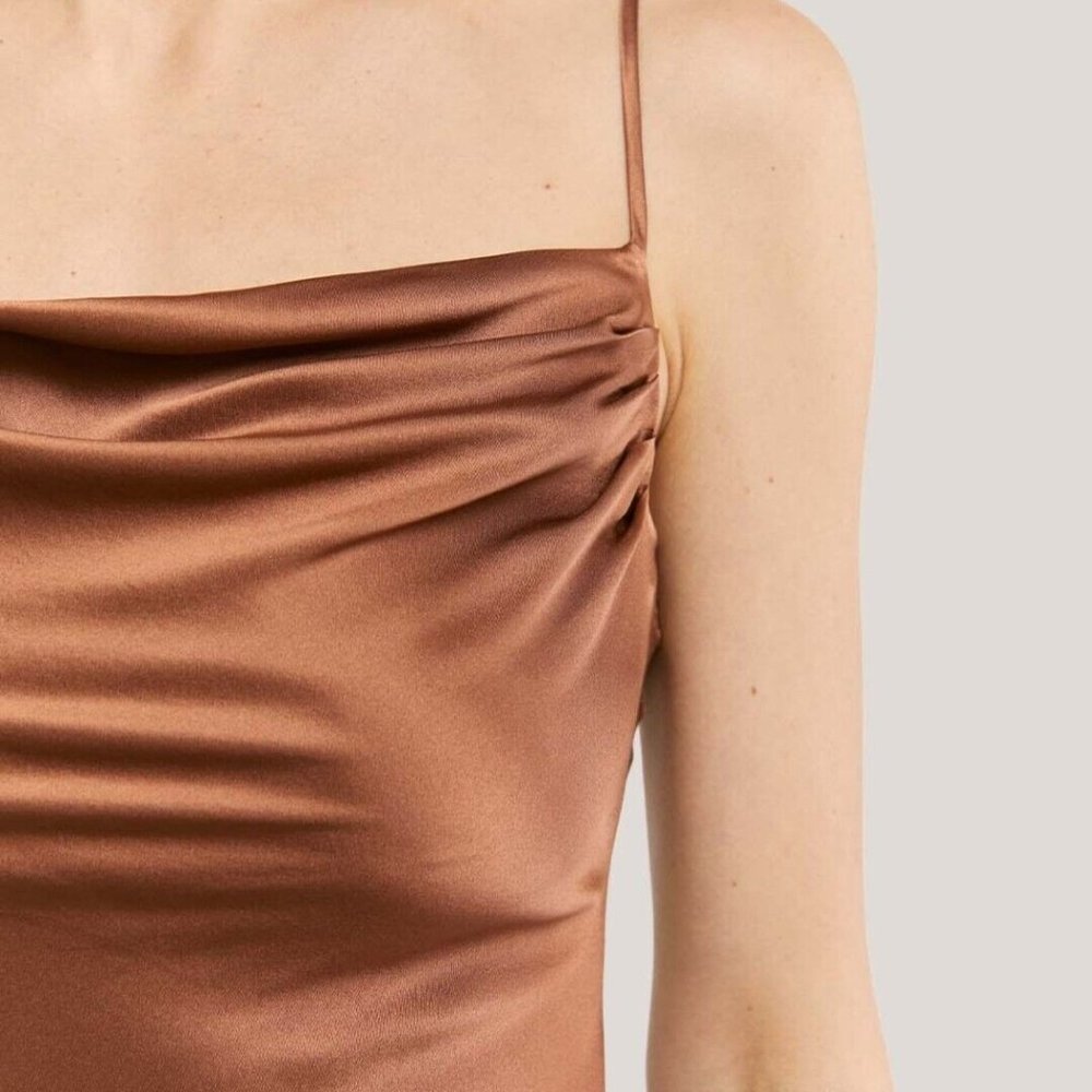nap loungewear Cowl-Neck 100% Silk Camisole. B057 - Picture 6 of 9